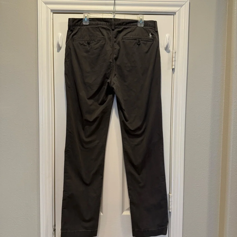 Polo Ralph Lauren Mens Straight Fit The Polo Chino Pants Gray 34x34 Preppy FLAW